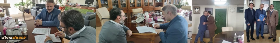 امضاء تفاهم نامه همکاری در رشته های مورد نیاز و مورد توافق در دوره کارشناسی ارشد بین دانشگاه فرهنگیان استان البرز و دانشگاه خوارزمی استان 2